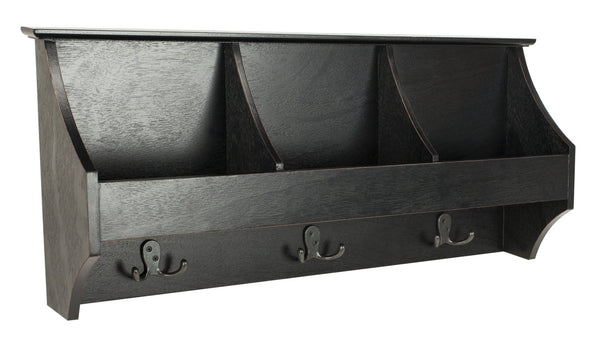 Safavieh Darcey Elegant Wall Rack - Stylish Entryway Storage Solution With Hooks For Coats And Essentials Black HAC5702A