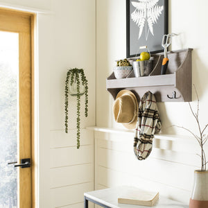 Safavieh Darcey Elegant Wall Rack - Stylish Entryway Storage Solution With Hooks For Coats And Essentials Vintage White HAC5702B
