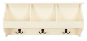 Safavieh Darcey Elegant Wall Rack - Stylish Entryway Storage Solution With Hooks For Coats And Essentials White HAC5702C