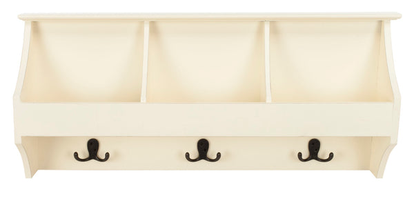 Safavieh Darcey Elegant Wall Rack - Stylish Entryway Storage Solution With Hooks For Coats And Essentials White HAC5702C