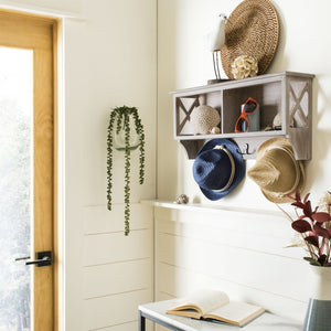 Safavieh Freya Stylish Hanging Storage Wall Rack With Double Hooks For Organized Entryways And Mudrooms Vintage White HAC5703B