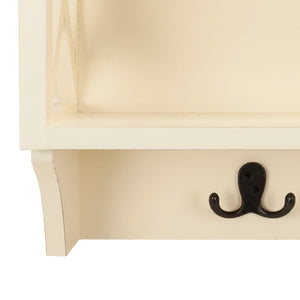 Safavieh Freya Stylish Hanging Storage Wall Rack With Double Hooks For Organized Entryways And Mudrooms White HAC5703C