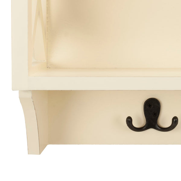 Safavieh Freya Stylish Hanging Storage Wall Rack With Double Hooks For Organized Entryways And Mudrooms White HAC5703C
