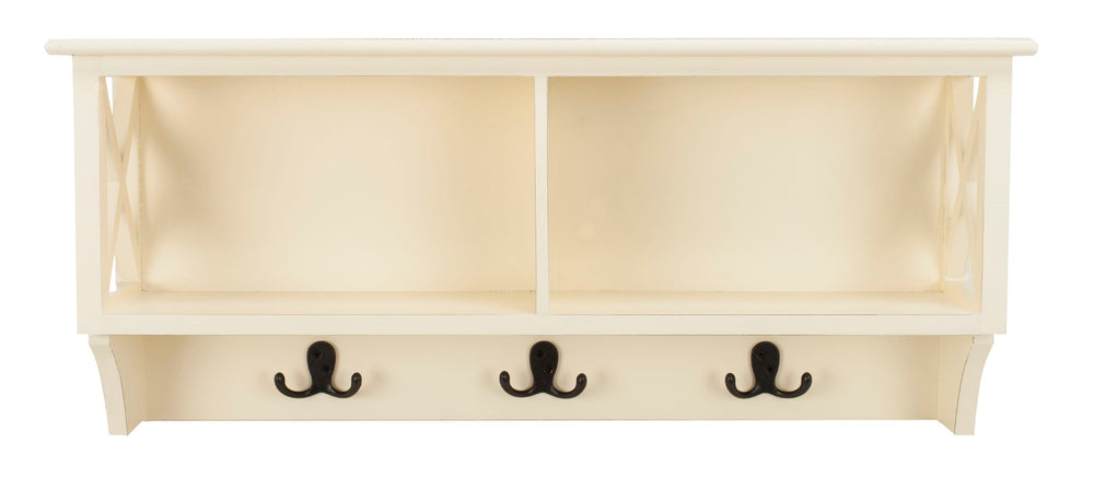 Safavieh Freya Stylish Hanging Storage Wall Rack With Double Hooks For Organized Entryways And Mudrooms White HAC5703C