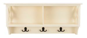 Safavieh Freya Stylish Hanging Storage Wall Rack With Double Hooks For Organized Entryways And Mudrooms White HAC5703C