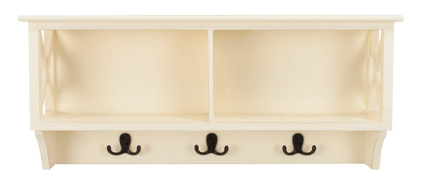 Safavieh Freya Stylish Hanging Storage Wall Rack With Double Hooks For Organized Entryways And Mudrooms White HAC5703C