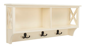 Safavieh Freya Stylish Hanging Storage Wall Rack With Double Hooks For Organized Entryways And Mudrooms White HAC5703C