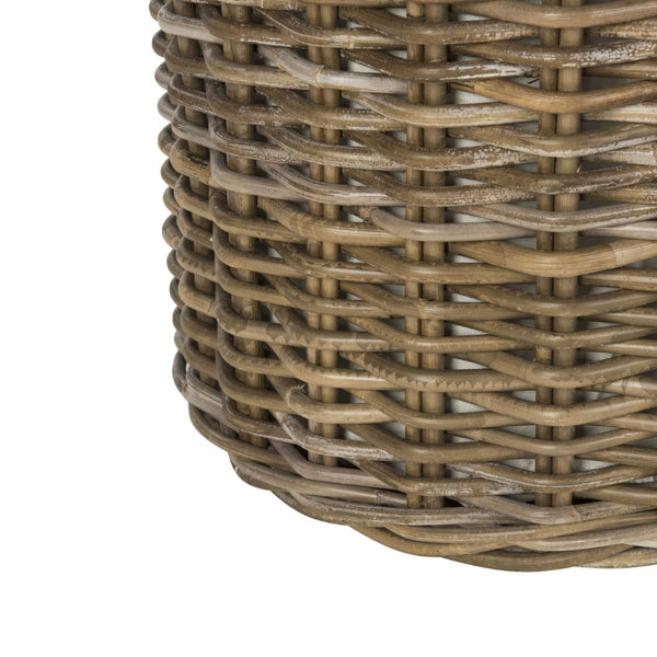Safavieh Millen Rattan Round Laundry Basket Set Of 2 - Elegant, Breathable Storage With Lids & Liners HAC6001A
