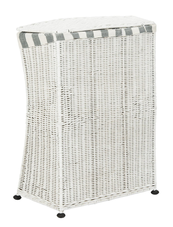 Safavieh Trotter Rattan Laundry Basket - Chic Minimalist Hamper With Flip-Top Lid & Stylish Fabric Lining HAC6002A