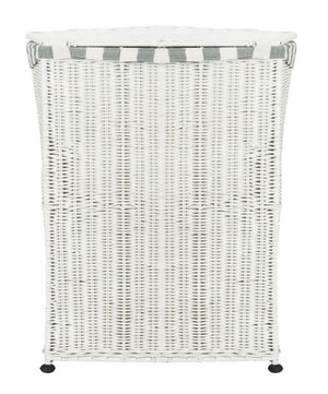 Safavieh Trotter Rattan Laundry Basket - Chic Minimalist Hamper With Flip-Top Lid & Stylish Fabric Lining HAC6002A