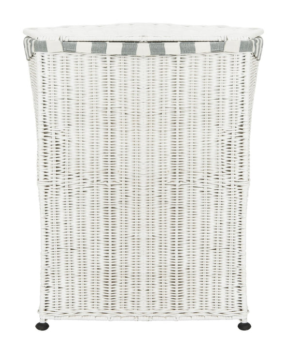 Safavieh Trotter Rattan Laundry Basket - Chic Minimalist Hamper With Flip-Top Lid & Stylish Fabric Lining HAC6002A