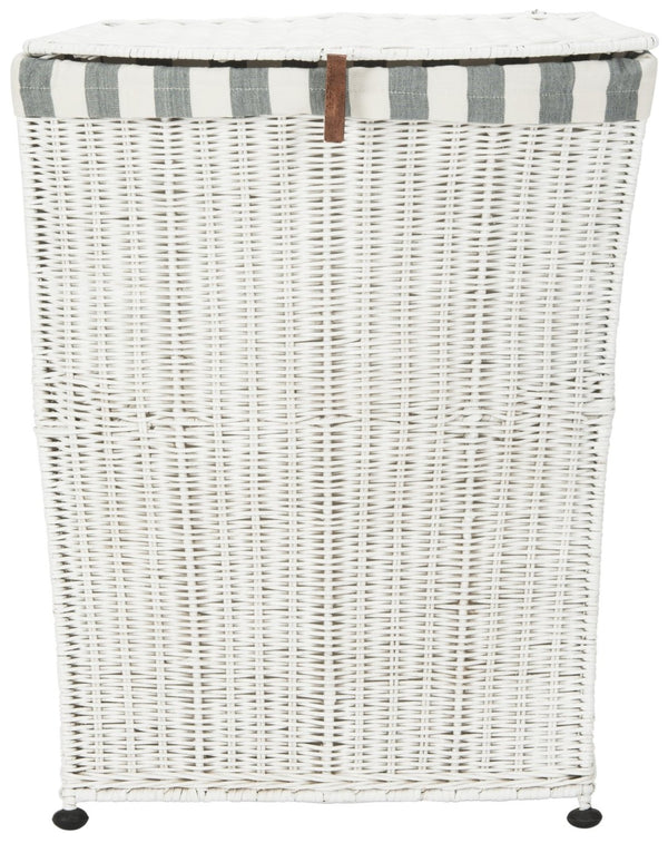 Safavieh Trotter Rattan Laundry Basket - Chic Minimalist Hamper With Flip-Top Lid & Stylish Fabric Lining HAC6002A