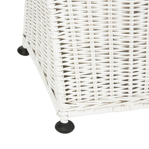 Safavieh Trotter Rattan Laundry Basket - Chic Minimalist Hamper With Flip-Top Lid & Stylish Fabric Lining HAC6002A
