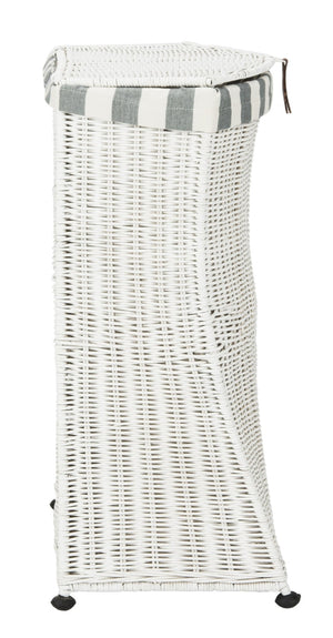 Safavieh Trotter Rattan Laundry Basket - Chic Minimalist Hamper With Flip-Top Lid & Stylish Fabric Lining HAC6002A
