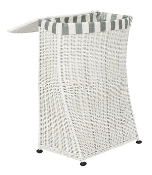 Safavieh Trotter Rattan Laundry Basket - Chic Minimalist Hamper With Flip-Top Lid & Stylish Fabric Lining HAC6002A