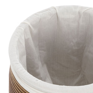 Safavieh Mikkel Laundry Basket - Elegant White & Honey Brown Rattan Design For Stylish Home Organization White ,Honey Brown Wash Rattan And Fabric Hac6503a