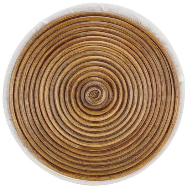 Safavieh Mikkel Laundry Basket - Elegant White & Honey Brown Rattan Design For Stylish Home Organization White ,Honey Brown Wash Rattan And Fabric Hac6503a