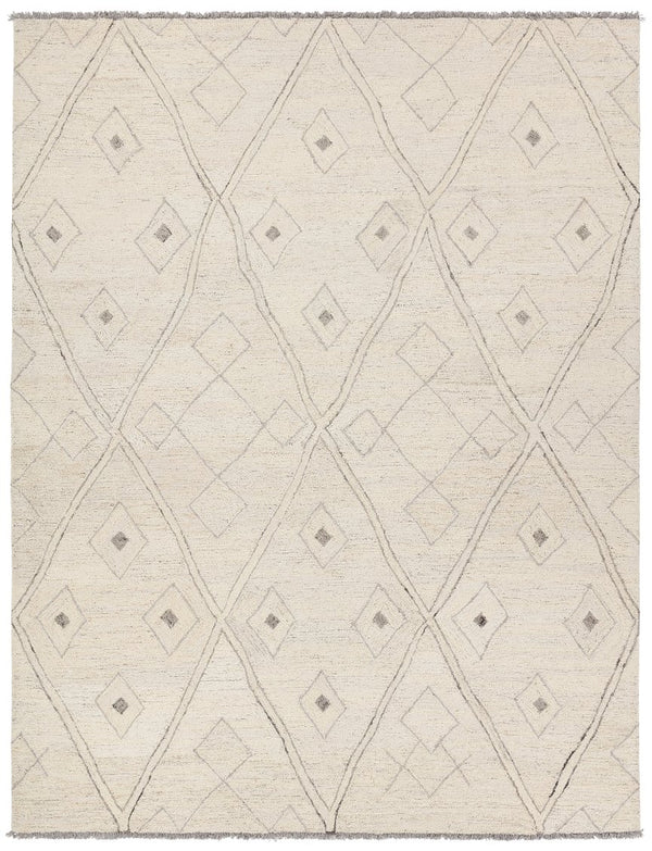 Jaipur Living Hadi Ismael Had02 Tufted Handmade 100% Wool Moroccan / Bohemian Trellis Indoor Rug Ivory, Gray 100% Wool, 100% Cotton Rug156241