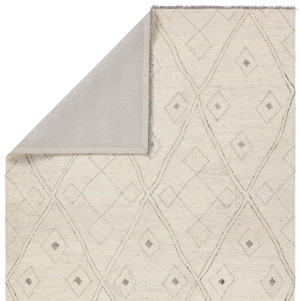 Jaipur Living Hadi Ismael Had02 Tufted Handmade 100% Wool Moroccan / Bohemian Trellis Indoor Rug Ivory, Gray 100% Wool, 100% Cotton Rug156241