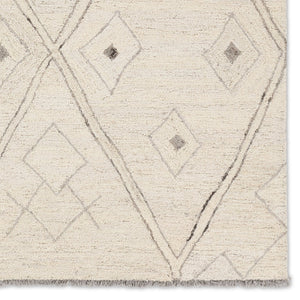 Jaipur Living Hadi Ismael Had02 Tufted Handmade 100% Wool Moroccan / Bohemian Trellis Indoor Rug Ivory, Gray 100% Wool, 100% Cotton Rug156241