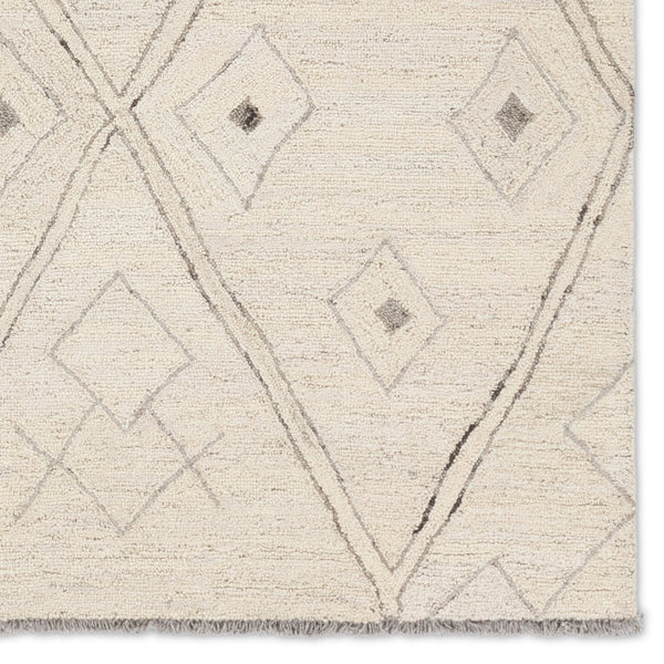 Jaipur Living Hadi Ismael Had02 Tufted Handmade 100% Wool Moroccan / Bohemian Trellis Indoor Rug Ivory, Gray 100% Wool, 100% Cotton Rug156241