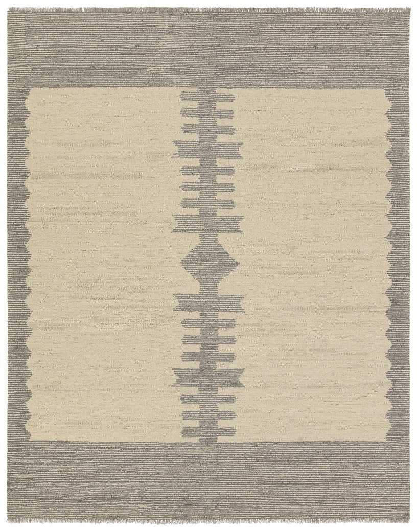 Jaipur Living Hadi Fazia Had03 Tufted Handmade 100% Wool Moroccan / Bohemian Abstract Indoor Rug Ivory, Gray 100% Wool, 100% Cotton Rug156243