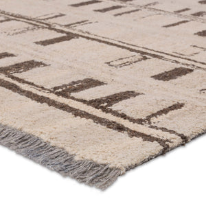 Jaipur Living Hadi Emir Had04 Tufted Handmade 100% Wool Moroccan / Bohemian Stripes Indoor Rug Brown, Taupe 100% Wool, 100% Cotton Rug156247