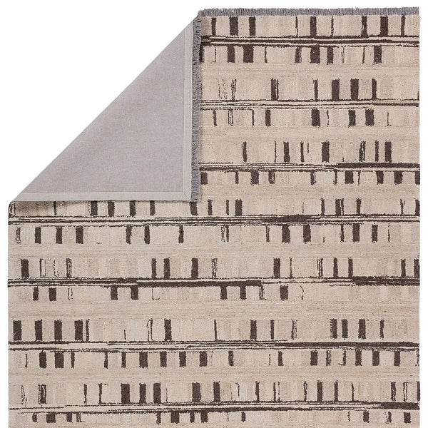 Jaipur Living Hadi Emir Had04 Tufted Handmade 100% Wool Moroccan / Bohemian Stripes Indoor Rug Brown, Taupe 100% Wool, 100% Cotton Rug156247