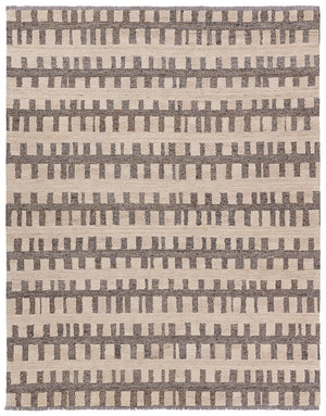 Jaipur Living Hadi Emir Had05 Tufted Handmade 100% Wool Moroccan / Bohemian Stripes Indoor Rug Brown, White 100% Wool, 100% Cotton Rug156253