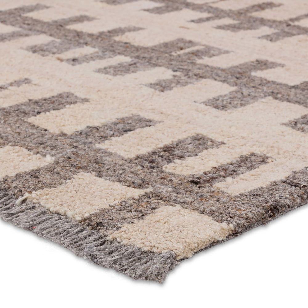 Jaipur Living Hadi Emir Had05 Tufted Handmade 100% Wool Moroccan / Bohemian Stripes Indoor Rug Brown, White 100% Wool, 100% Cotton Rug156253