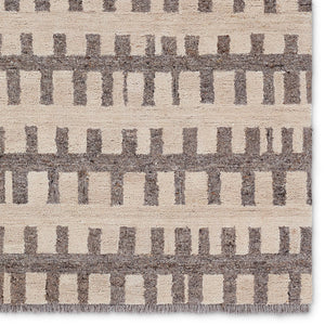 Jaipur Living Hadi Emir Had05 Tufted Handmade 100% Wool Moroccan / Bohemian Stripes Indoor Rug Brown, White 100% Wool, 100% Cotton Rug156253