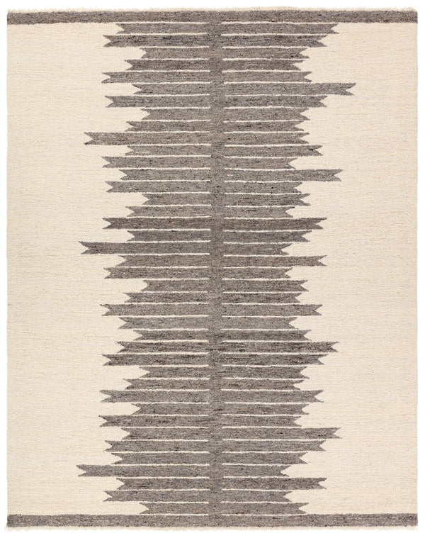 Jaipur Living Hadi Chaima Had07 Tufted Handmade 100% Wool Moroccan / Bohemian Stripes Indoor Rug Ivory, White 100% Wool, 100% Cotton Rug156259