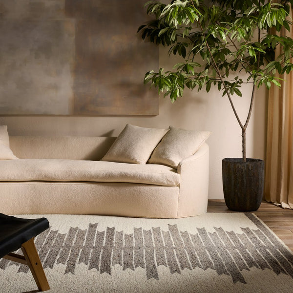 Jaipur Living Hadi Chaima Had07 Tufted Handmade 100% Wool Moroccan / Bohemian Stripes Indoor Rug Ivory, White 100% Wool, 100% Cotton Rug156259