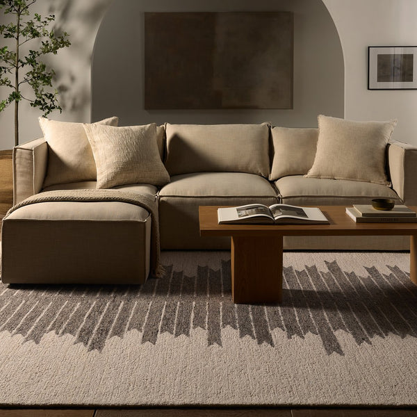 Jaipur Living Hadi Chaima Had07 Tufted Handmade 100% Wool Moroccan / Bohemian Stripes Indoor Rug Ivory, White 100% Wool, 100% Cotton Rug156259