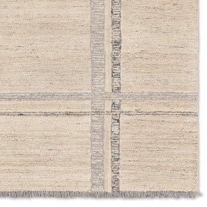 Jaipur Living Hadi Bilal Had08 Tufted Handmade 100% Wool Moroccan / Bohemian Stripes Indoor Rug Ivory, Gray 100% Wool, 100% Cotton Rug156262