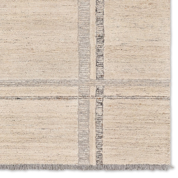Jaipur Living Hadi Bilal Had08 Tufted Handmade 100% Wool Moroccan / Bohemian Stripes Indoor Rug Ivory, Gray 100% Wool, 100% Cotton Rug156262