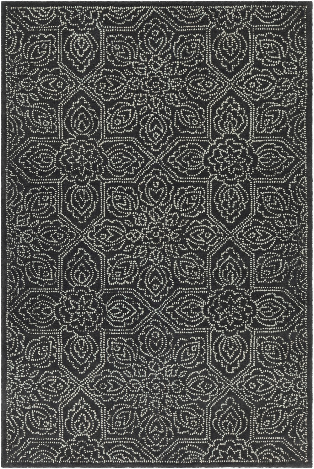 Chandra Rugs Hand-tufted Premium Wool Contemporary Rug - Unique Masterpiece To Elevate Your Home Decor Black,White Wool Hai49600-576