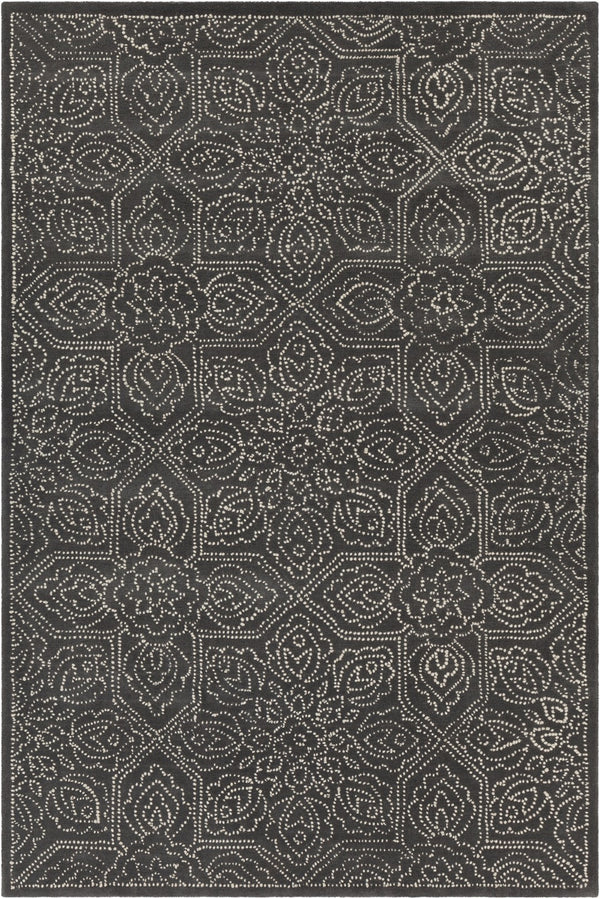 Chandra Rugs Hand-tufted Elegant Wool Rug - Artisanal Craftsmanship With Intricate Patterns For A Cozy Home Decor Dark Grey,White Wool Hai49603-576
