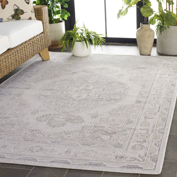 Safavieh Hammock Medium Rectangle Area Rug In Ivory And Grey - Elegant, Washable Chenille For Any Decor Ivory ,Grey Chenille Polyester Hak302a-5