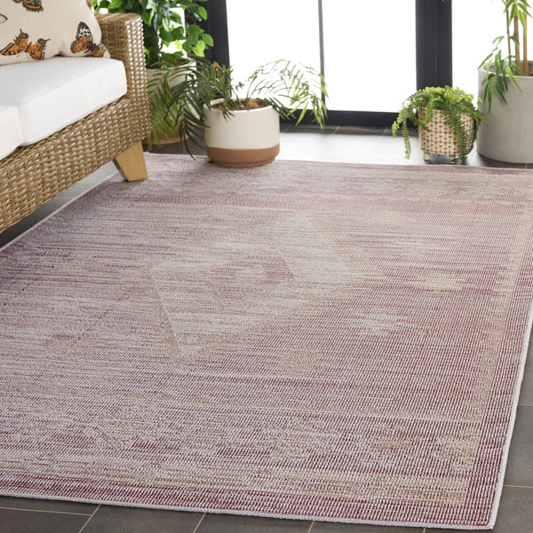 Safavieh Hammock Elegant Transitional Area Rug - Timeless Chenille Polyester Design For Any Room Decor Plum ,Ivory Chenille Polyester Hak304u-5