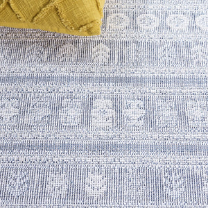 Safavieh Hammock Elegant Transitional Area Rug – Stylish Power Loomed Chenille Polyester For Any Room Decor Ivory ,Blue Chenille Polyester Hak306b-5