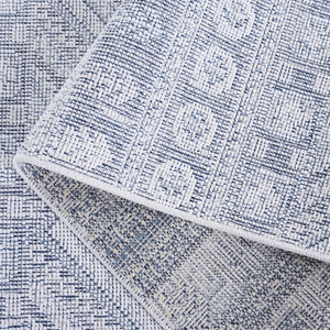 Safavieh Hammock Elegant Transitional Area Rug – Stylish Power Loomed Chenille Polyester For Any Room Decor Ivory ,Blue Chenille Polyester Hak306b-5