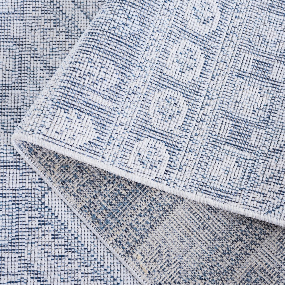 Safavieh Hammock Elegant Area Rug In Ivory And Grey - Soft Chenille Polyester For Effortless Style And Comfort Ivory ,Blue Chenille Polyester Hak306b-8