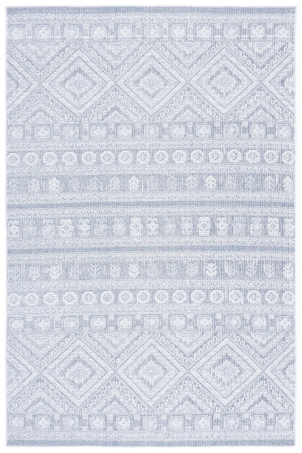 Safavieh Hammock Elegant Transitional Area Rug – Stylish Power Loomed Chenille Polyester For Any Room Decor Ivory ,Blue Chenille Polyester Hak306b-5