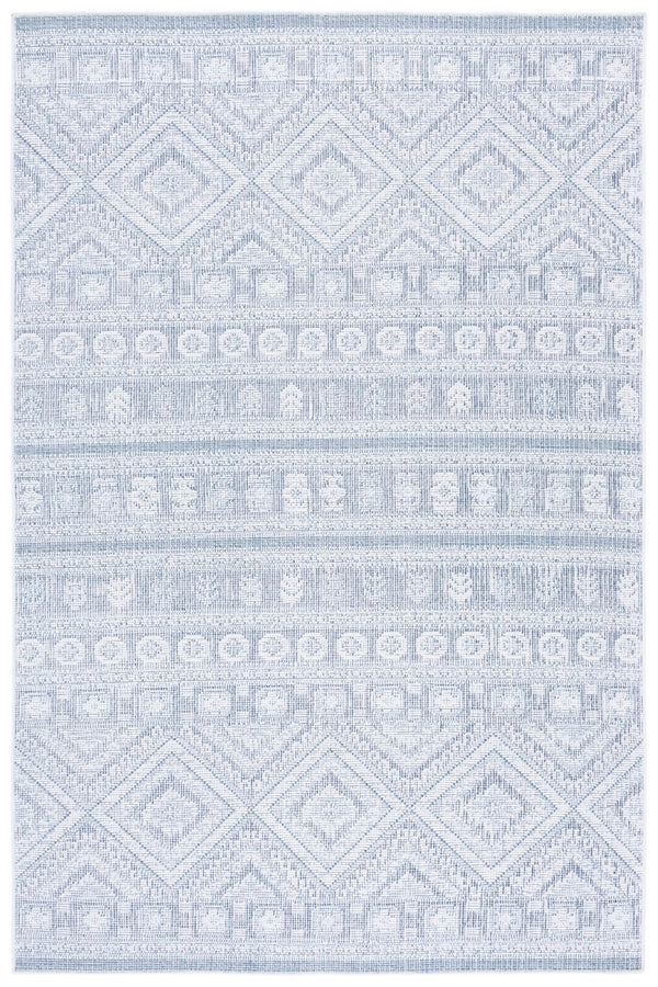 Safavieh Hammock Elegant Area Rug In Ivory And Grey - Soft Chenille Polyester For Effortless Style And Comfort Ivory ,Blue Chenille Polyester Hak306b-8