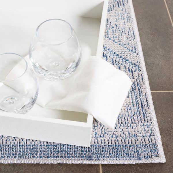 Safavieh Hammock Elegant Area Rug In Ivory And Grey - Soft Chenille Polyester For Effortless Style And Comfort Grey ,Blue Chenille Polyester Hak306f-9