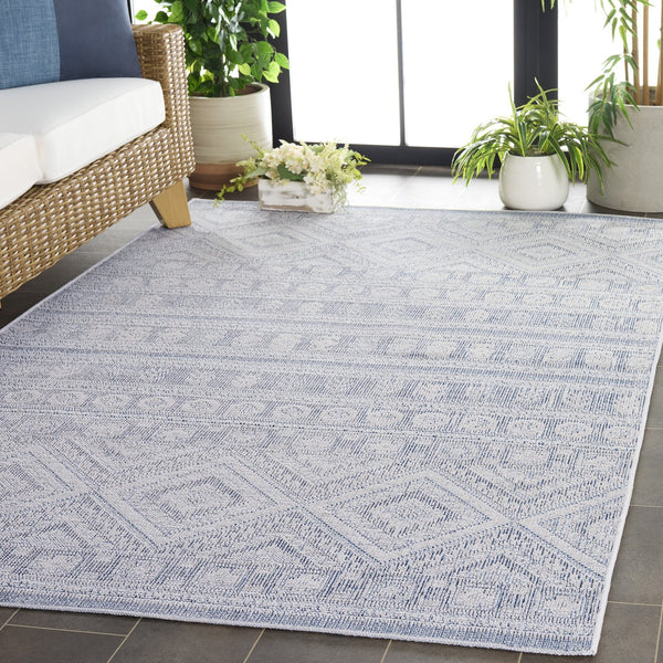 Safavieh Hammock Elegant Transitional Area Rug – Stylish Power Loomed Chenille Polyester For Any Room Decor Grey ,Blue Chenille Polyester Hak306f-5