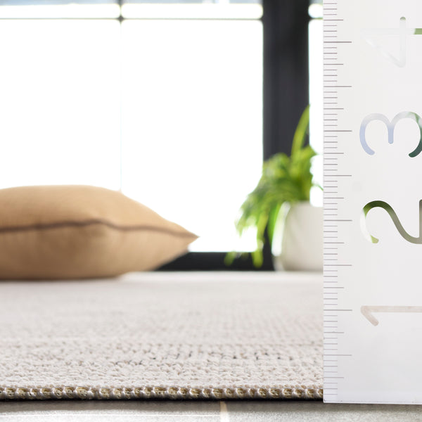 Safavieh Hammock Area Rug - Elegant Chenille Polyester, Soft Texture, Easy Maintenance, Perfect For Home Decor Ivory ,Grey Chenille Polyester Hak308a-5