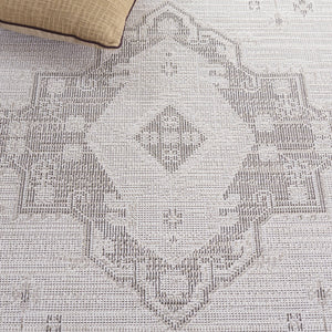 Safavieh Hammock Area Rug - Elegant Chenille Polyester, Soft Texture, Easy Maintenance, Perfect For Home Decor Ivory ,Grey Chenille Polyester Hak308a-5