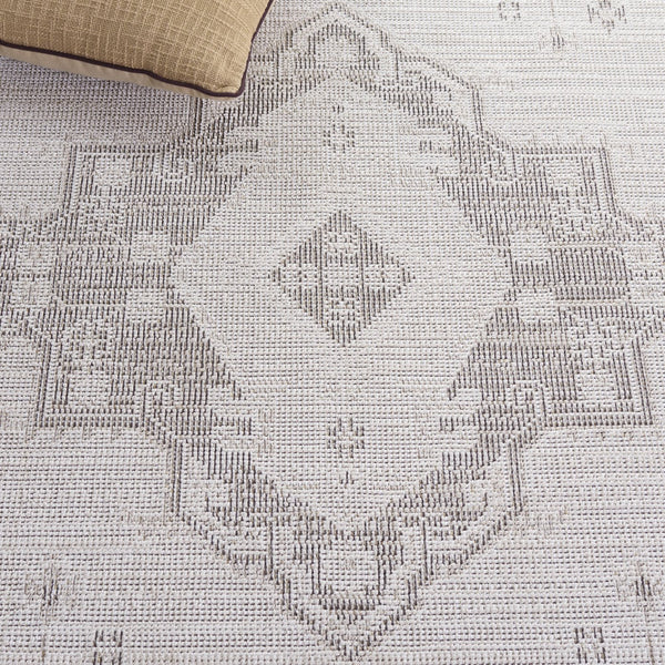 Safavieh Hammock Area Rug - Elegant Chenille Polyester, Soft Texture, Easy Maintenance, Perfect For Home Decor Ivory ,Grey Chenille Polyester Hak308a-5